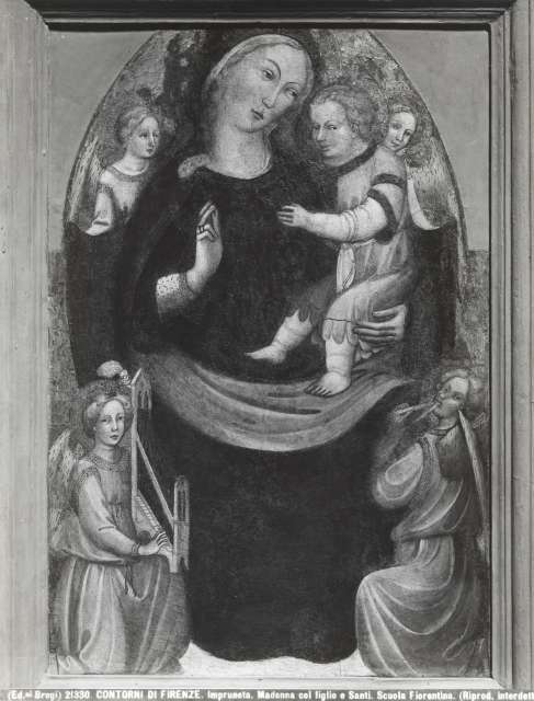 Brogi — Contorni di Firenze. Impruneta. Madonna col figlio e Santi, Scuola Fiorentina. — insieme